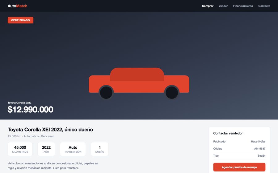 Ejemplo de portal automotriz