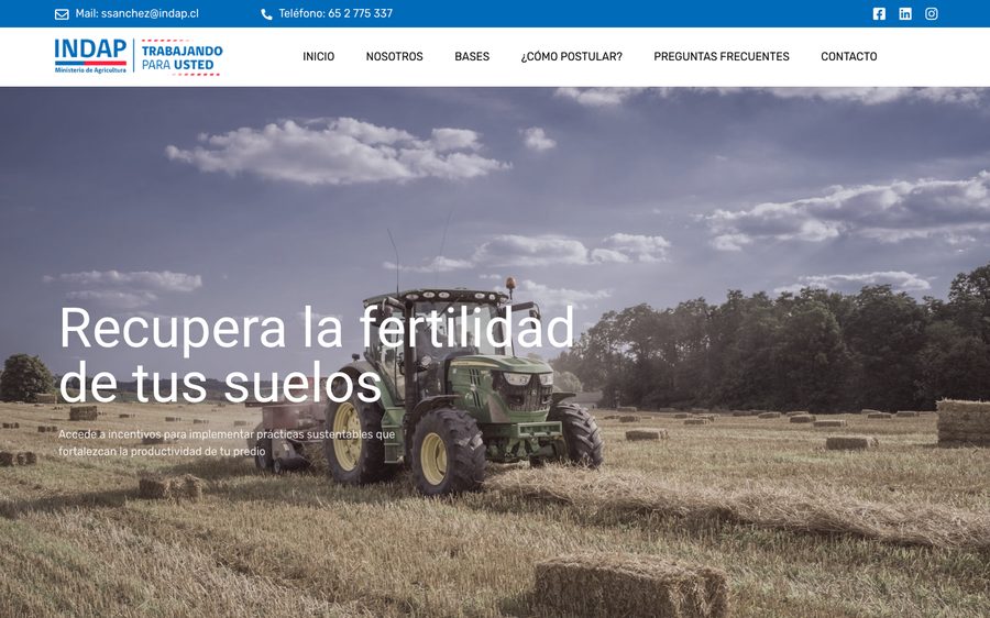 Landing Page real: suelosindigenasloslagos.cl
